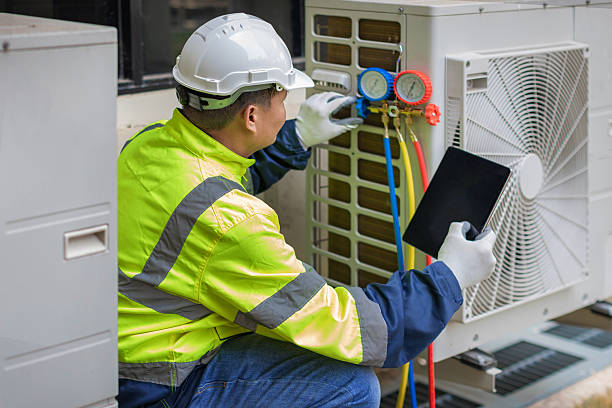 Professional Hvac technician working in New Town, ND